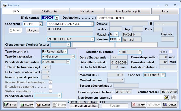 Gestion des contrats